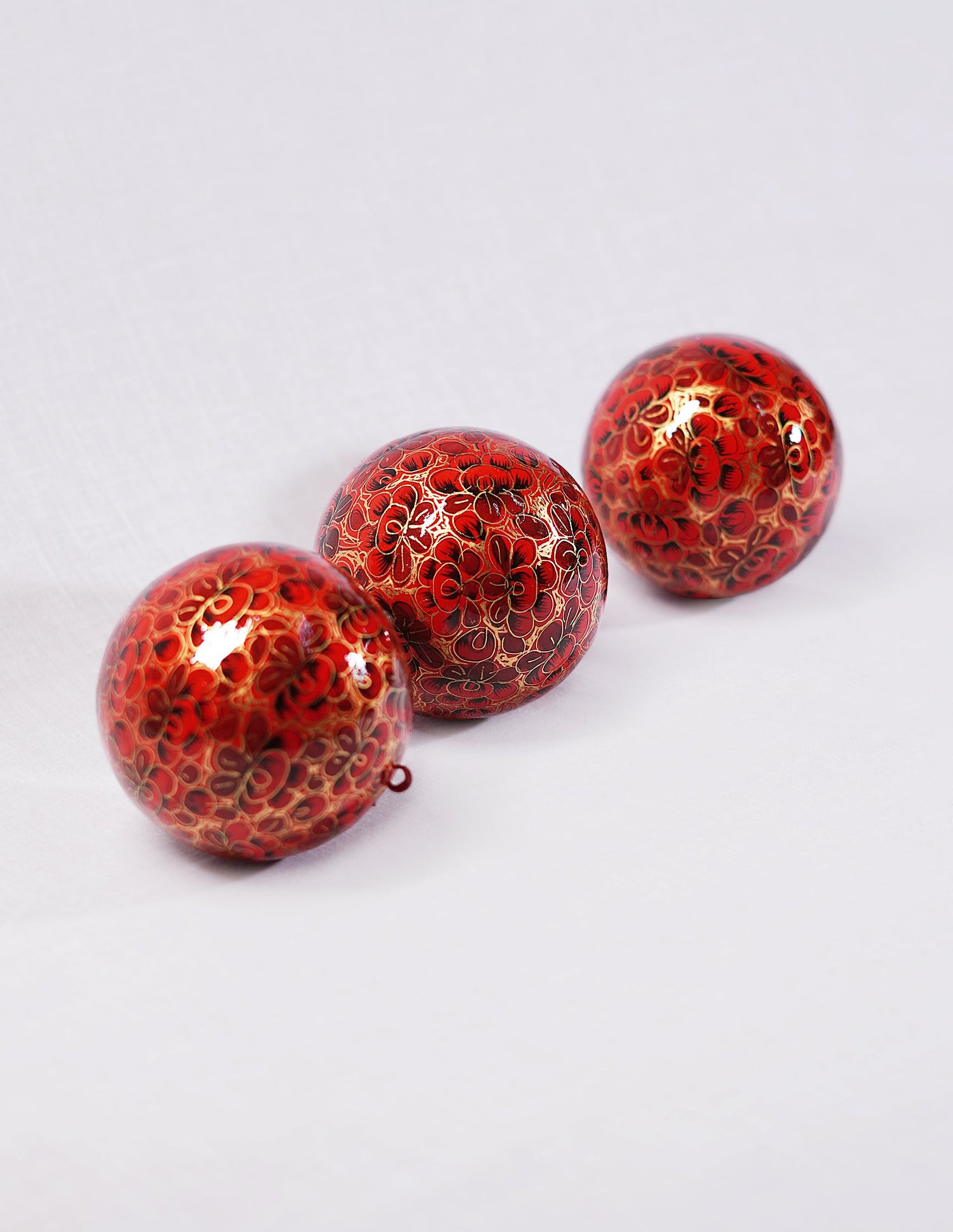 Papier-Mâché Balls (Set of 3) — Hand-Painted Design | Ø 7 cm each (set of 3)