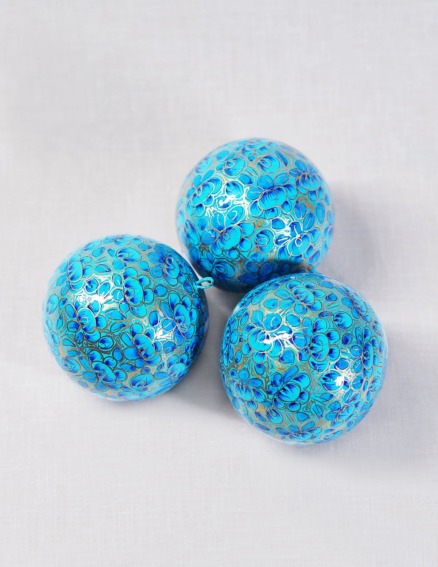 Papier-Mâché Balls (Set of 3) — Hand-Painted Design | Ø 7 cm each (set of 3)