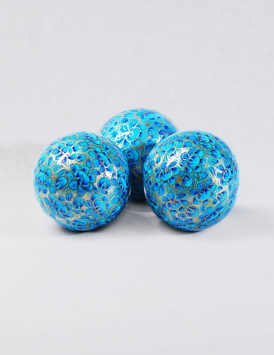 Papier-Mâché Balls (Set of 3) — Hand-Painted Design | Ø 7 cm each (set of 3)