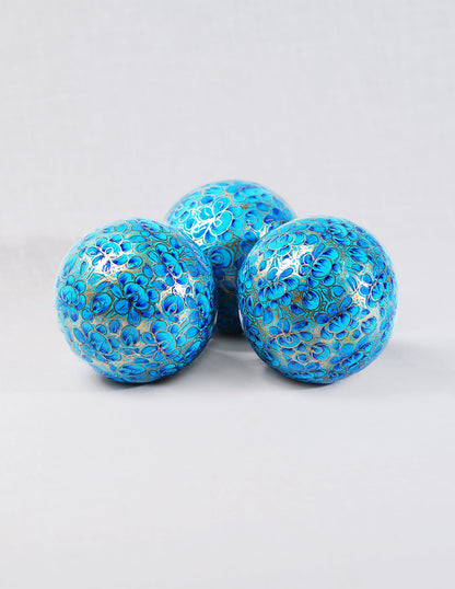 Papier-Mâché Balls (Set of 3) — Hand-Painted Design | Ø 7 cm each (set of 3)