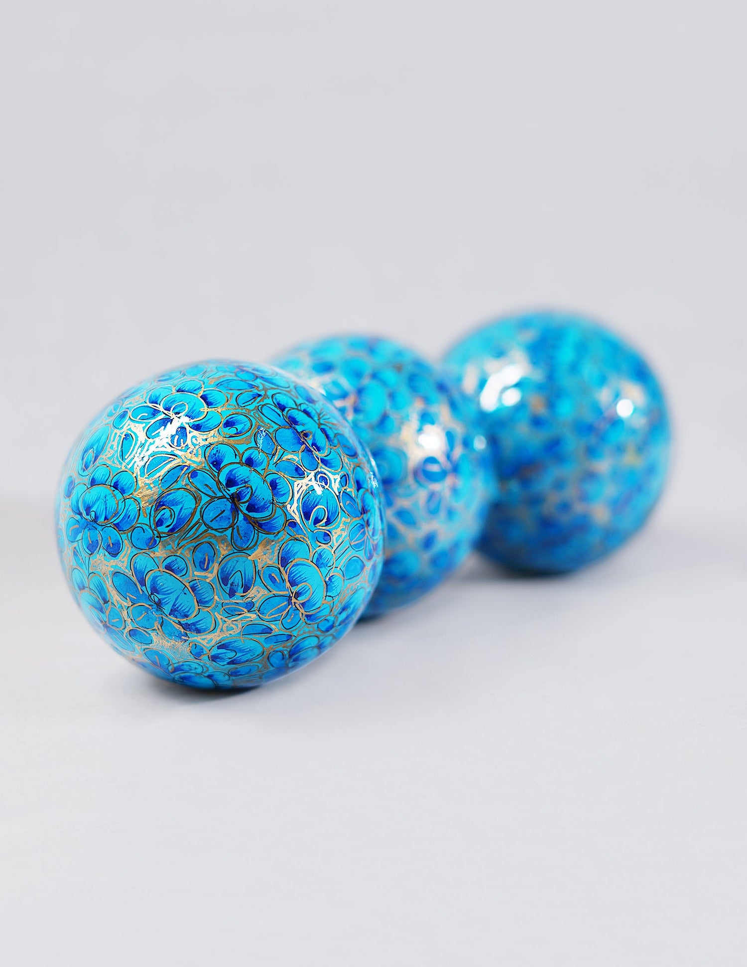Papier-Mâché Balls (Set of 3) — Hand-Painted Design | Ø 7 cm each (set of 3)