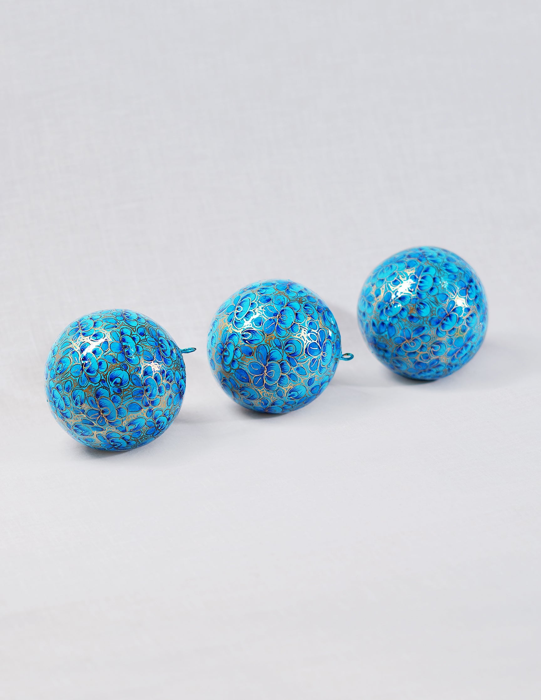 Papier-Mâché Balls (Set of 3) — Hand-Painted Design | Ø 7 cm each (set of 3)
