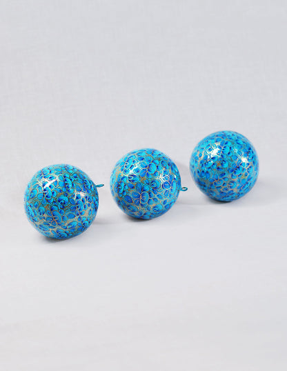 Papier-Mâché Balls (Set of 3) — Hand-Painted Design | Ø 7 cm each (set of 3)