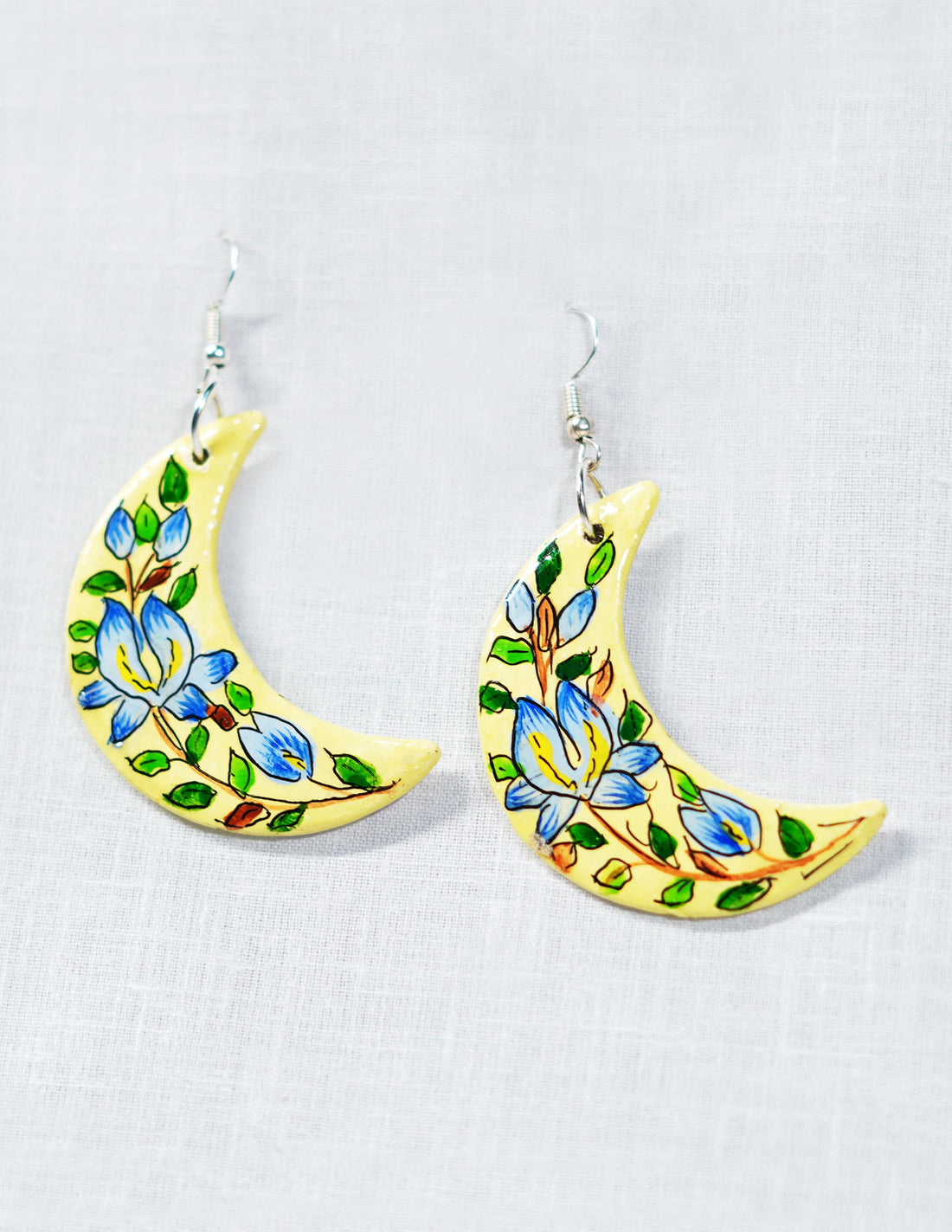 Papier-Mâché Ear Ring (Set of 2) — Hand-Painted Design | 5 cm (L) × 2 cm (B)