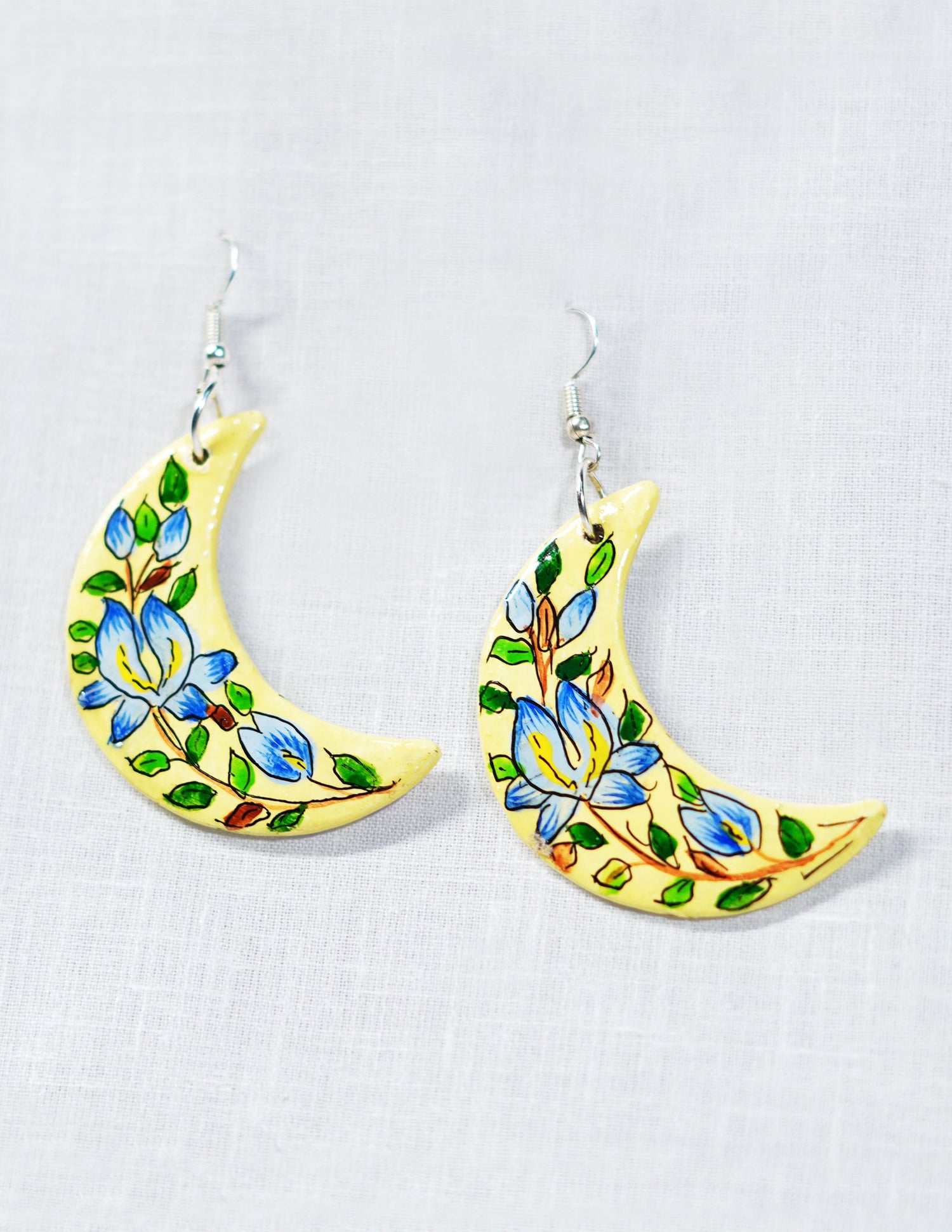 Papier-Mâché Ear Ring (Set of 2) — Hand-Painted Design | 5 cm (L) × 2 cm (B)