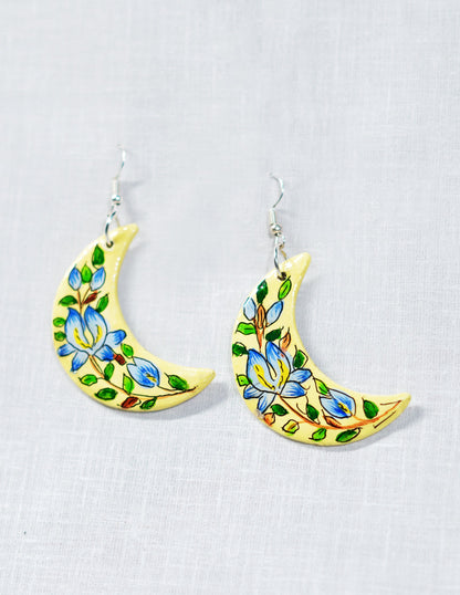 Papier-Mâché Ear Ring (Set of 2) — Hand-Painted Design | 5 cm (L) × 2 cm (B)