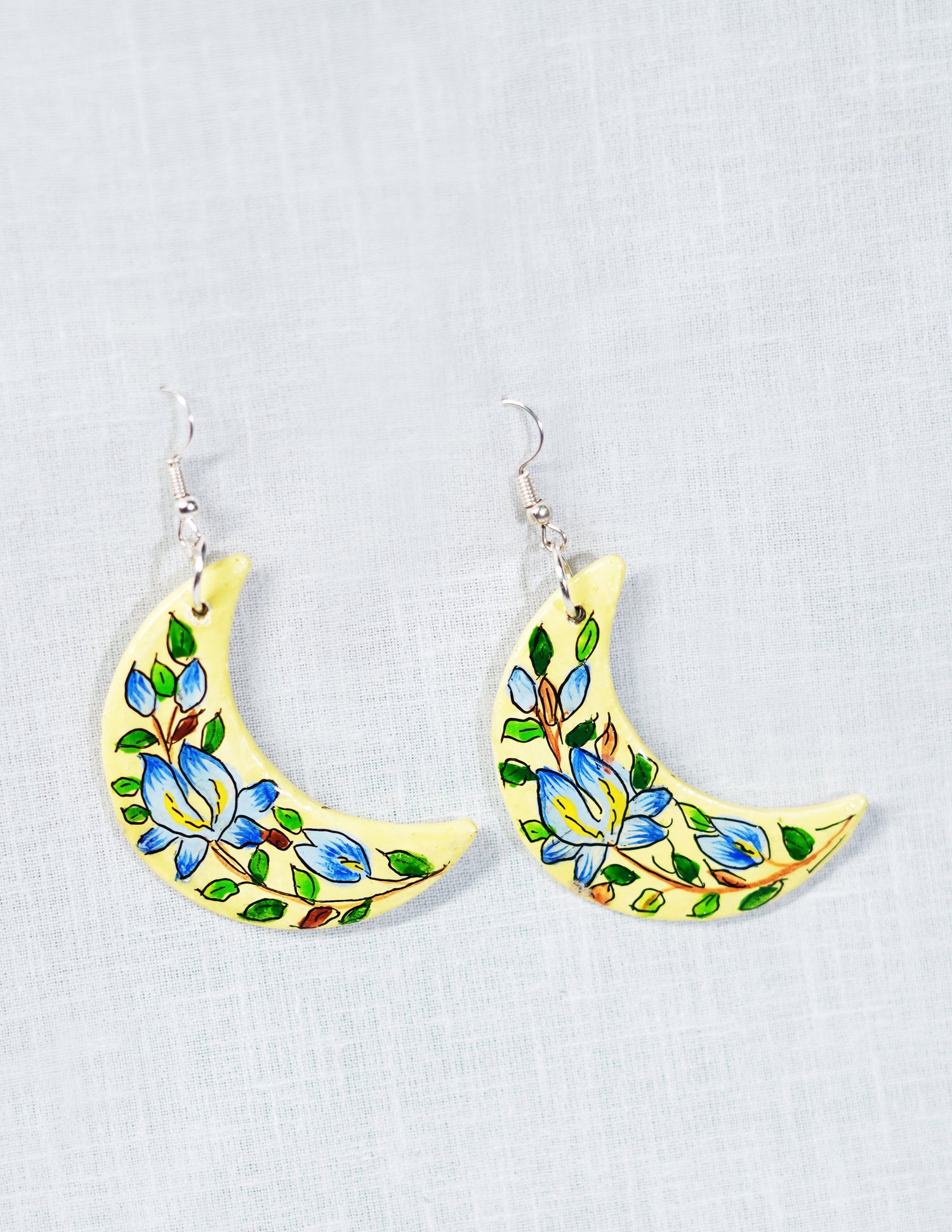 Papier-Mâché Ear Ring (Set of 2) — Hand-Painted Design | 5 cm (L) × 2 cm (B)