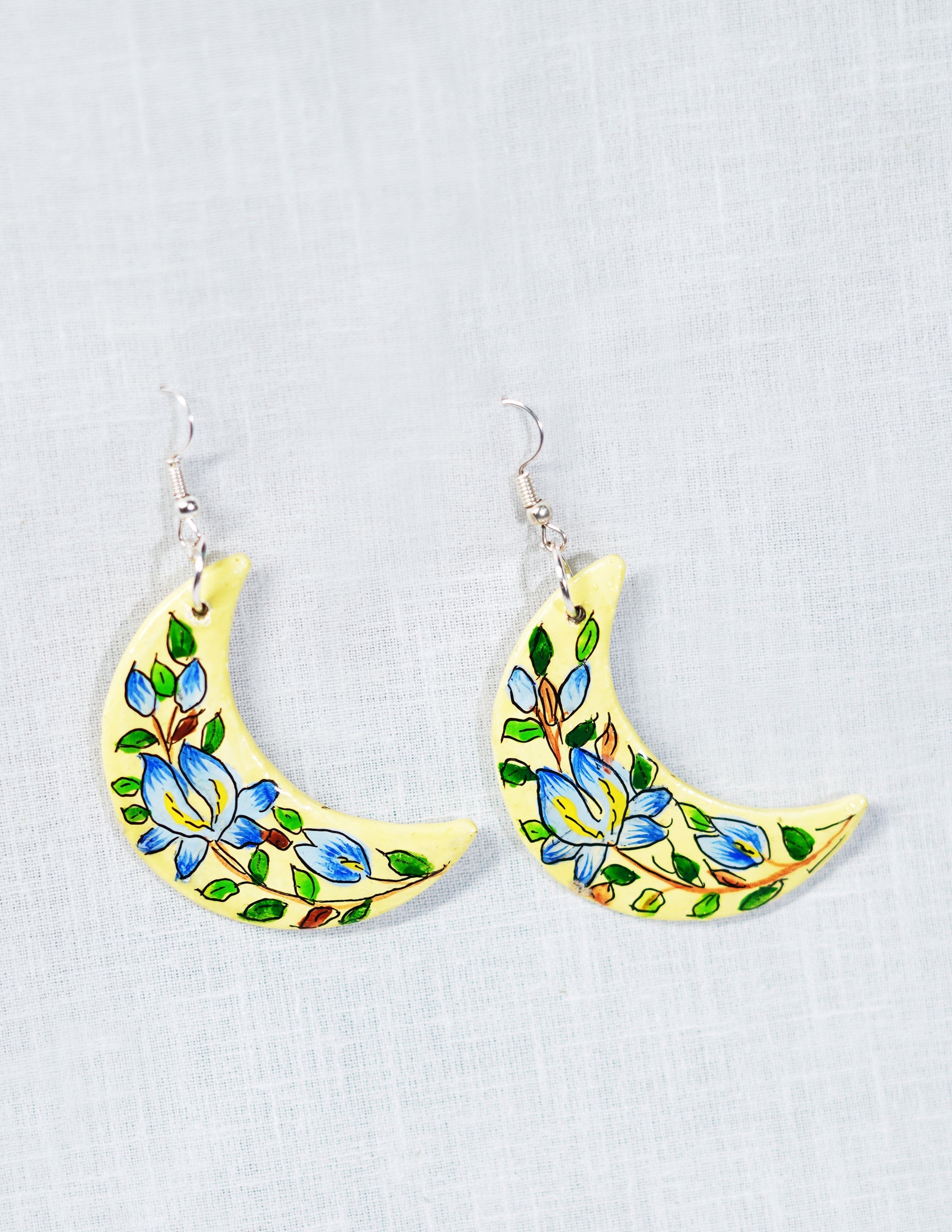 Papier-Mâché Ear Ring (Set of 2) — Hand-Painted Design | 5 cm (L) × 2 cm (B)