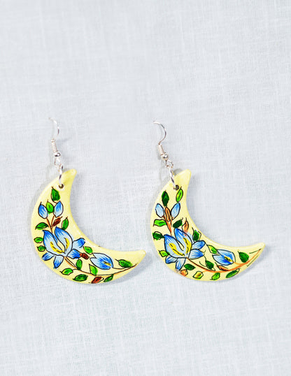 Papier-Mâché Ear Ring (Set of 2) — Hand-Painted Design | 5 cm (L) × 2 cm (B)