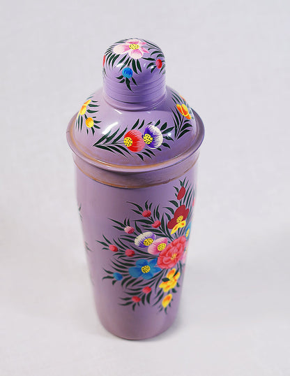 Papier-Mâché Cocktail Shaker — Hand-Painted Design | Ø 8.5 cm × 24 cm (H)