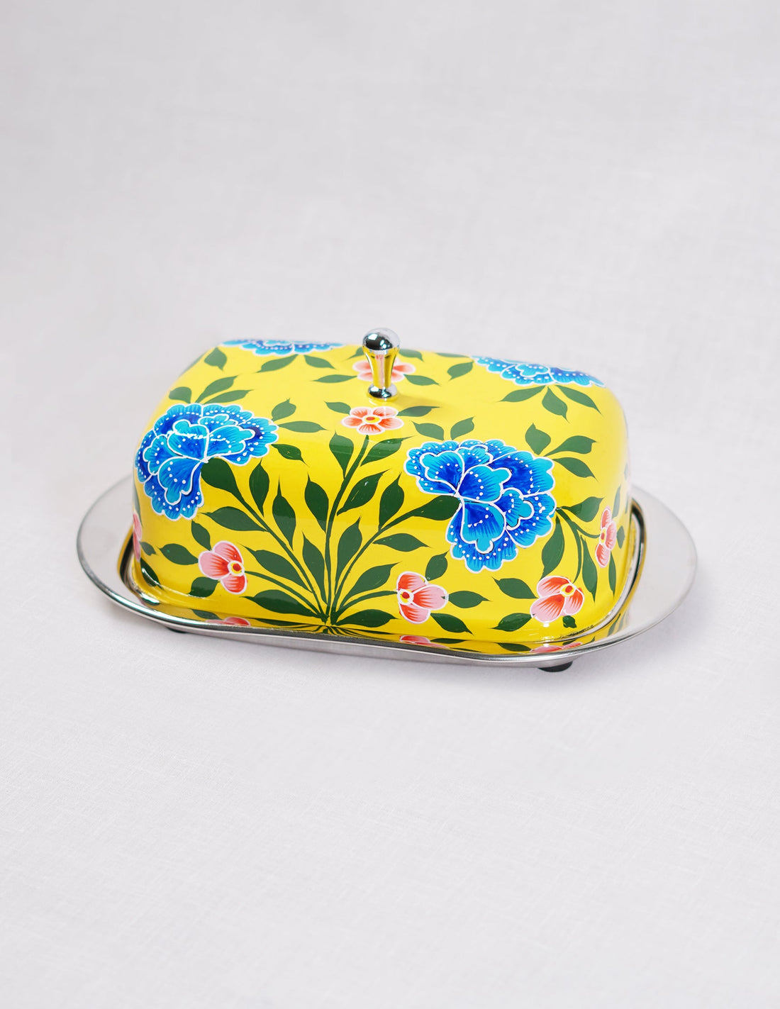 Papier-Mâché Butter Box — Hand-Painted Design | 13 cm (L) × 21.5 cm (B) × 10 cm (H)