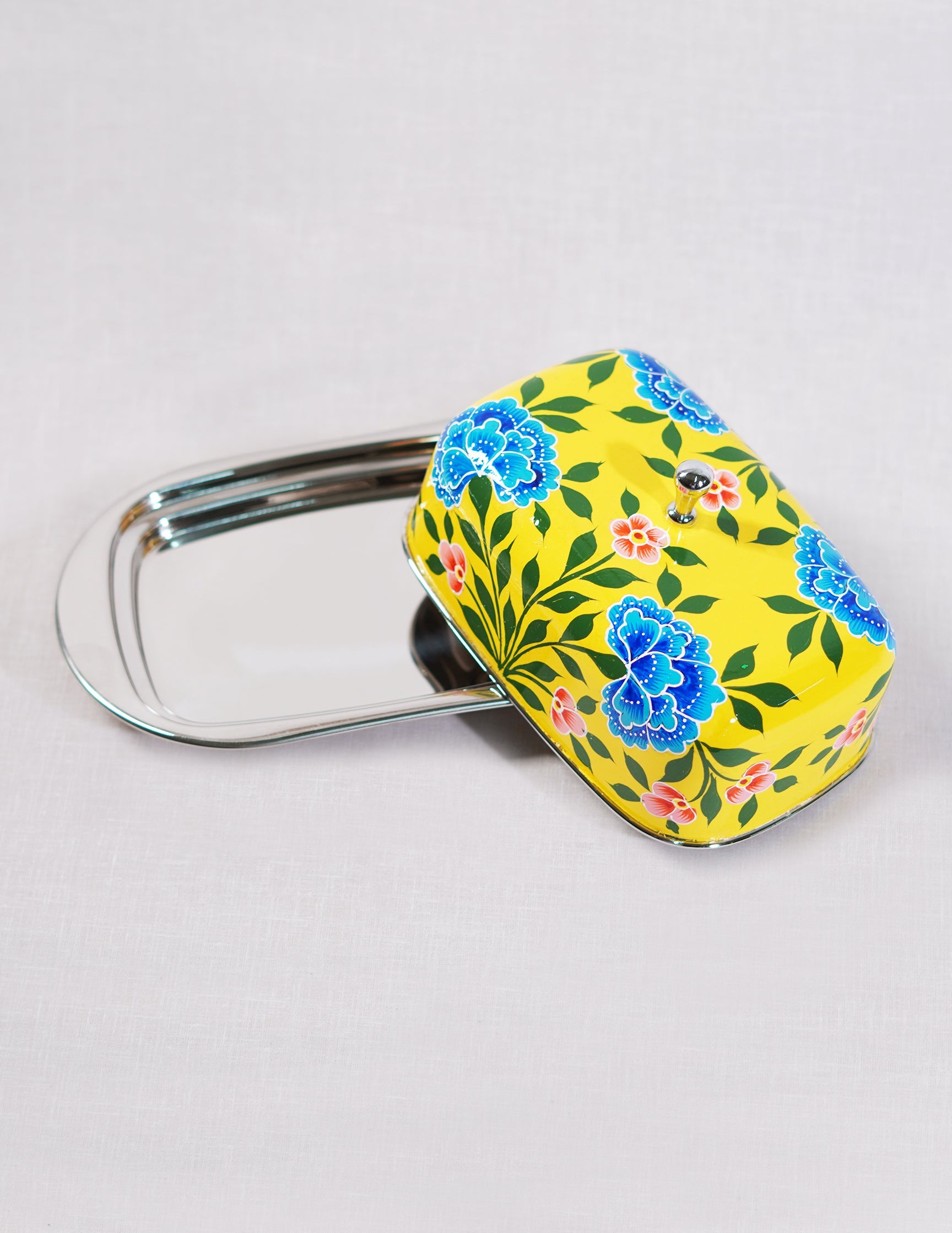 Papier-Mâché Butter Box — Hand-Painted Design | 13 cm (L) × 21.5 cm (B) × 10 cm (H)