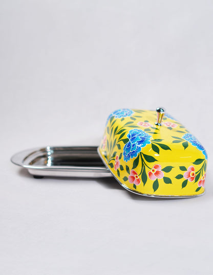 Papier-Mâché Butter Box — Hand-Painted Design | 13 cm (L) × 21.5 cm (B) × 10 cm (H)