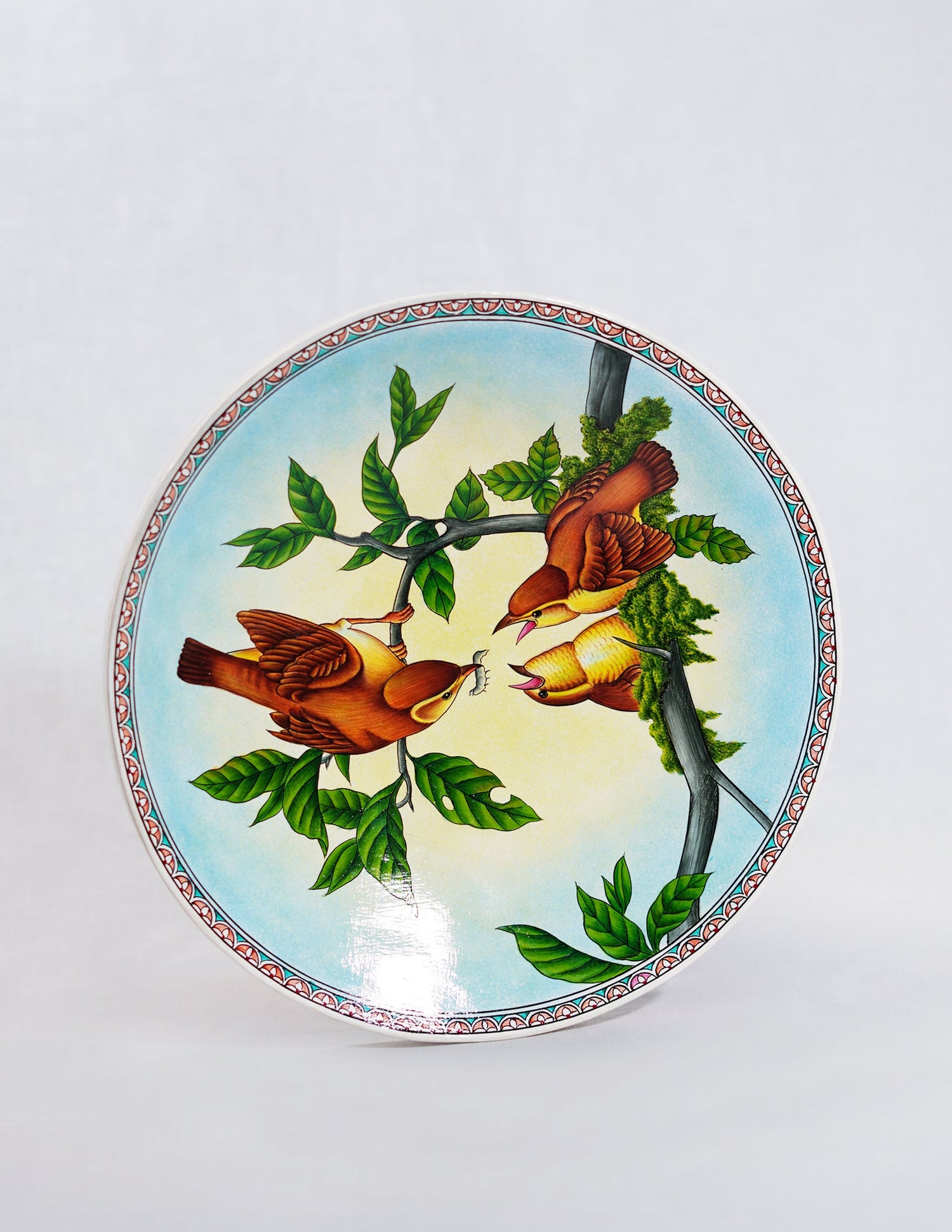 Papier-Mâché Wall Plate — Hand-Painted Design | Ø 25.5 cm