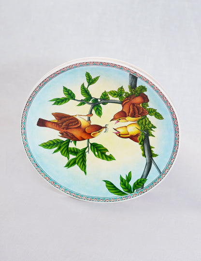 Papier-Mâché Wall Plate — Hand-Painted Design | Ø 25.5 cm