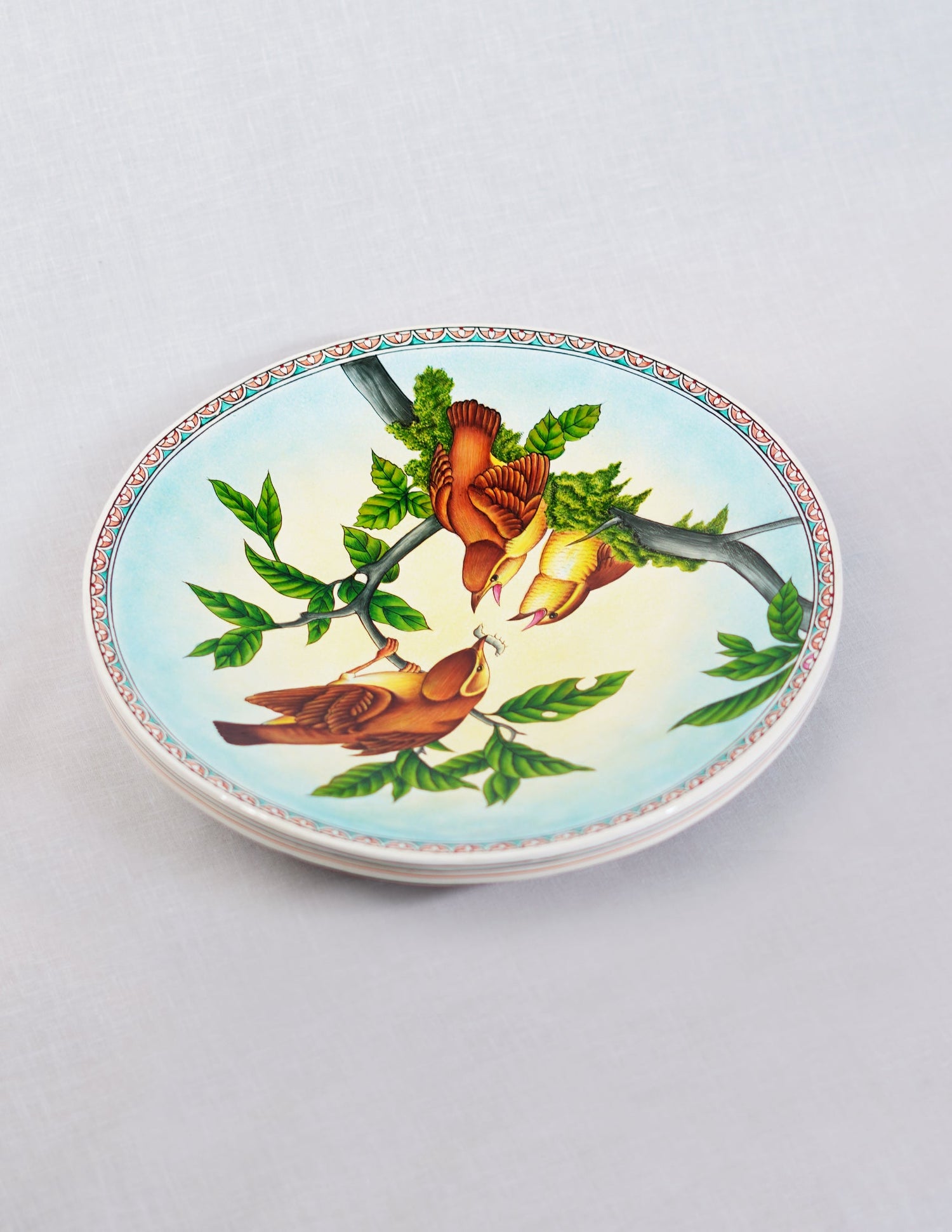Papier-Mâché Wall Plate — Hand-Painted Design | Ø 25.5 cm