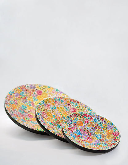 Papier-Mâché Wall Plate — Hand-Painted Design | Ø 31 cm, Ø 25.5 cm &amp; Ø 20.5 cm (set of 3 plates)