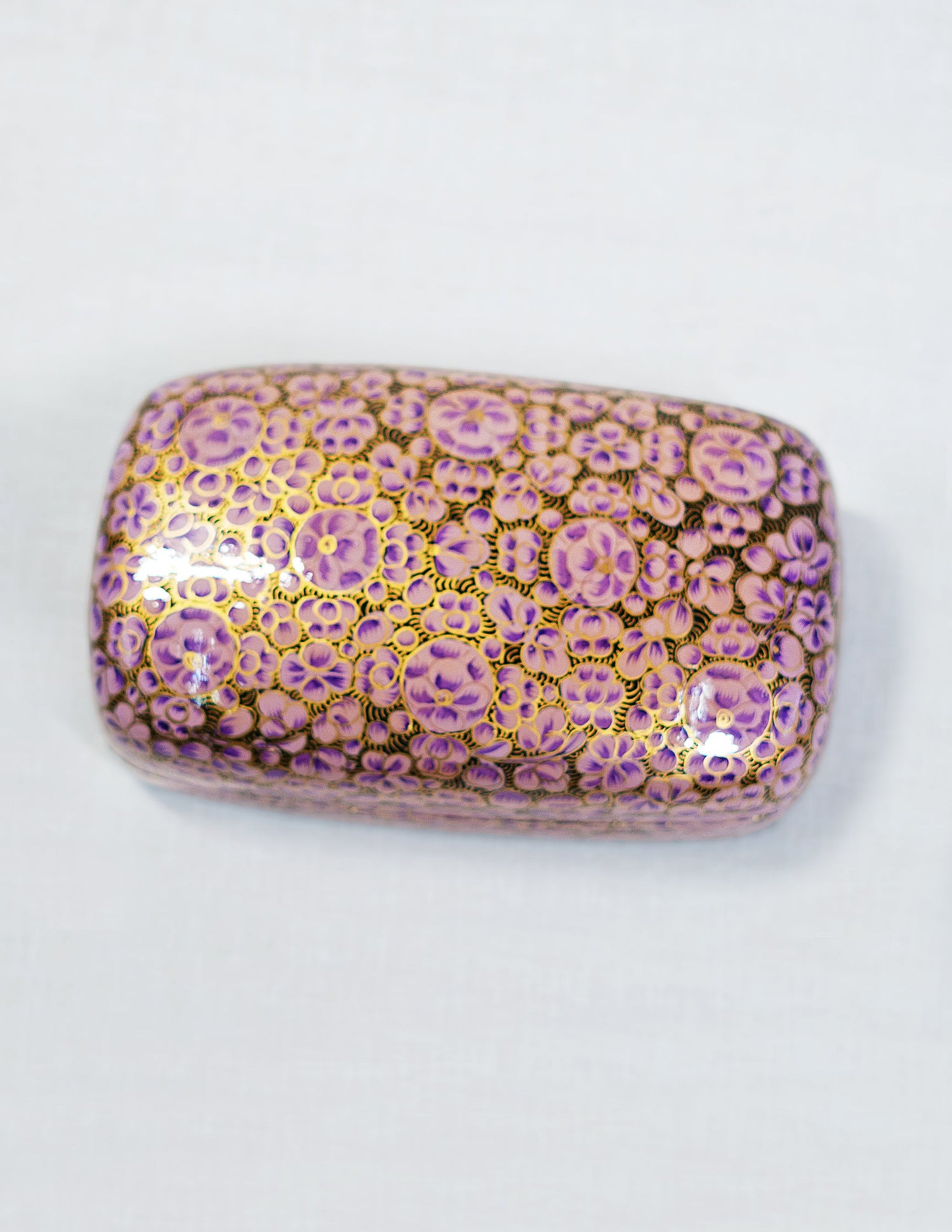 Papier-Mâché Trinket Box — Hand-Painted Design | 10.5 cm (L) × 17.5 cm (B) × 6 cm (H)