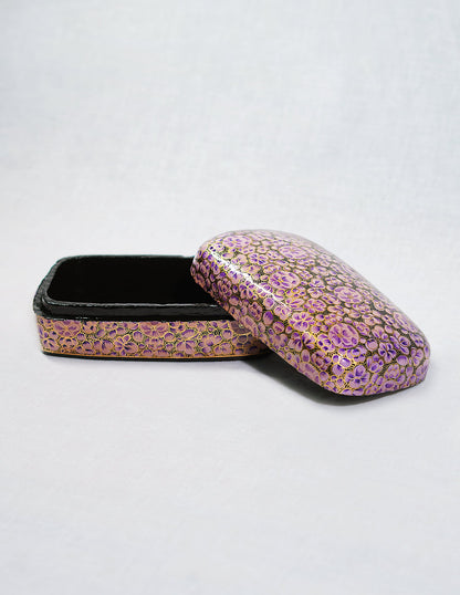 Papier-Mâché Trinket Box — Hand-Painted Design | 10.5 cm (L) × 17.5 cm (B) × 6 cm (H)