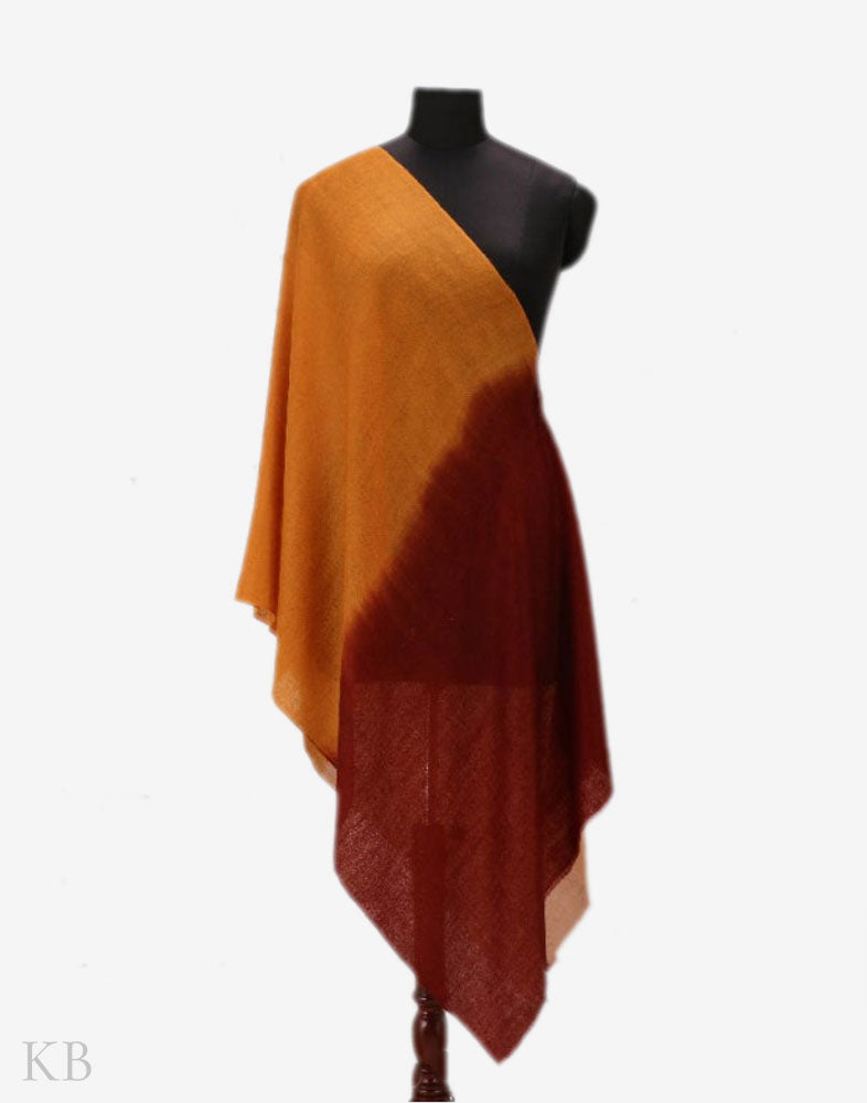 Mustard Brown Pure Pashmina Stole - KashmirBox.com