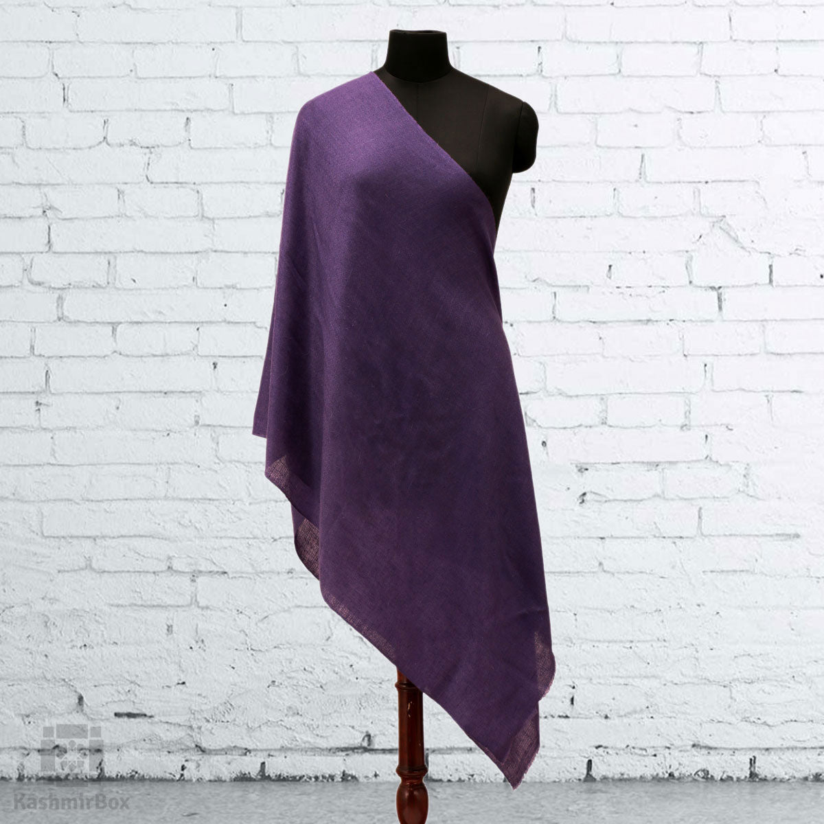 Violet Plain Pashmina Stole - KashmirBox.com