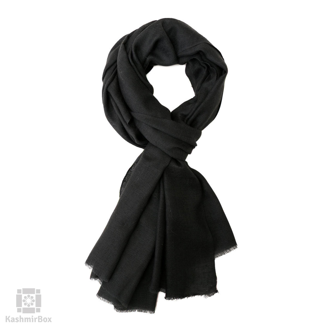 Charcoal Grey Plain Cashmere Pashmina Stole - KashmirBox.com