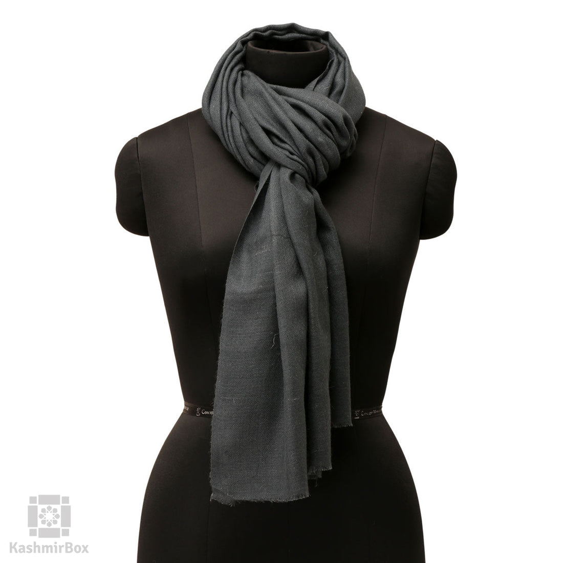 Charcoal Grey Plain Cashmere Pashmina Stole - KashmirBox.com