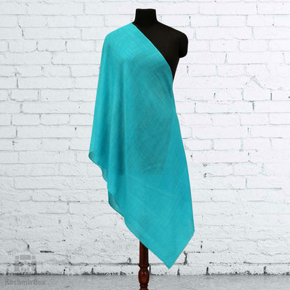 Sky Blue Plain Cashmere Pashmina Stole - KashmirBox.com