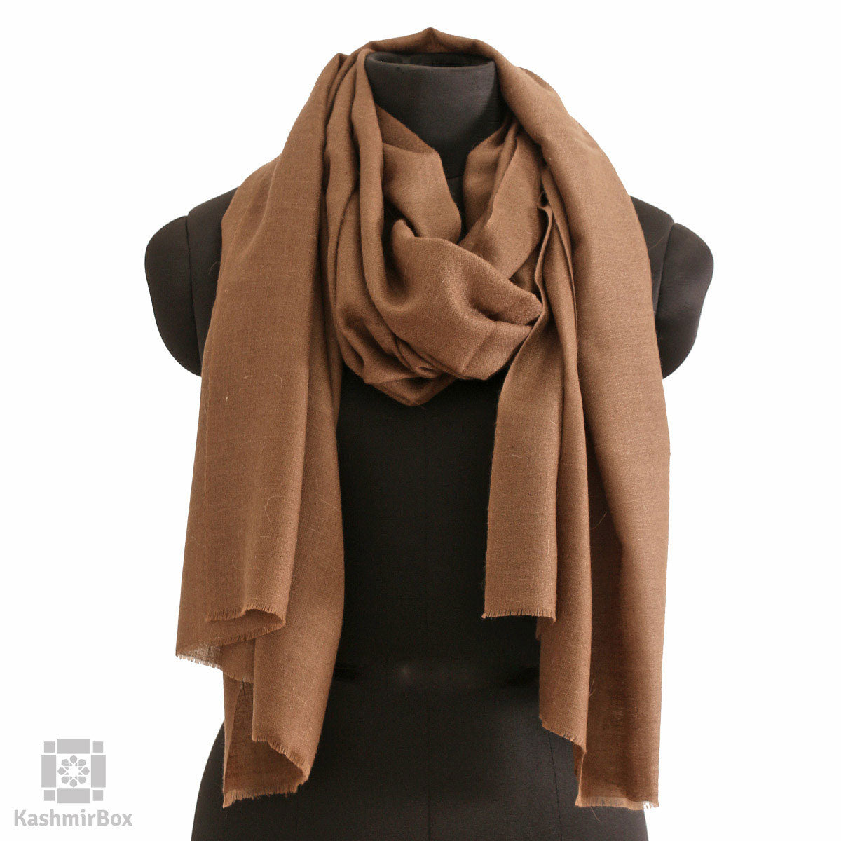 Walnut Brown Cashmere Pashmina Stole - KashmirBox.com