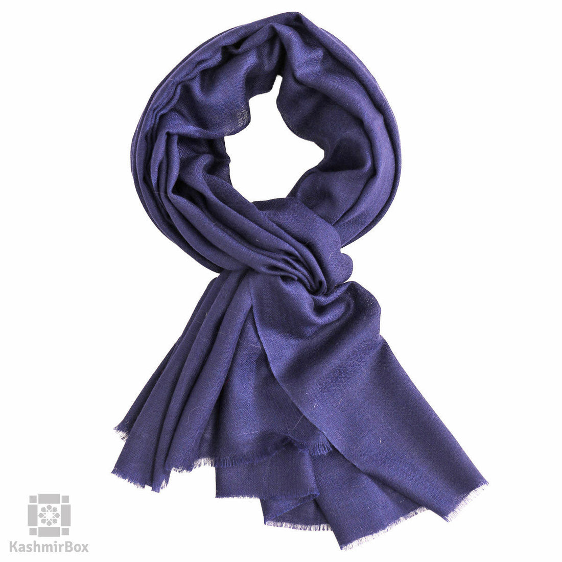 Aegean Blue Solid Cashmere Pashmina Stole - KashmirBox.com