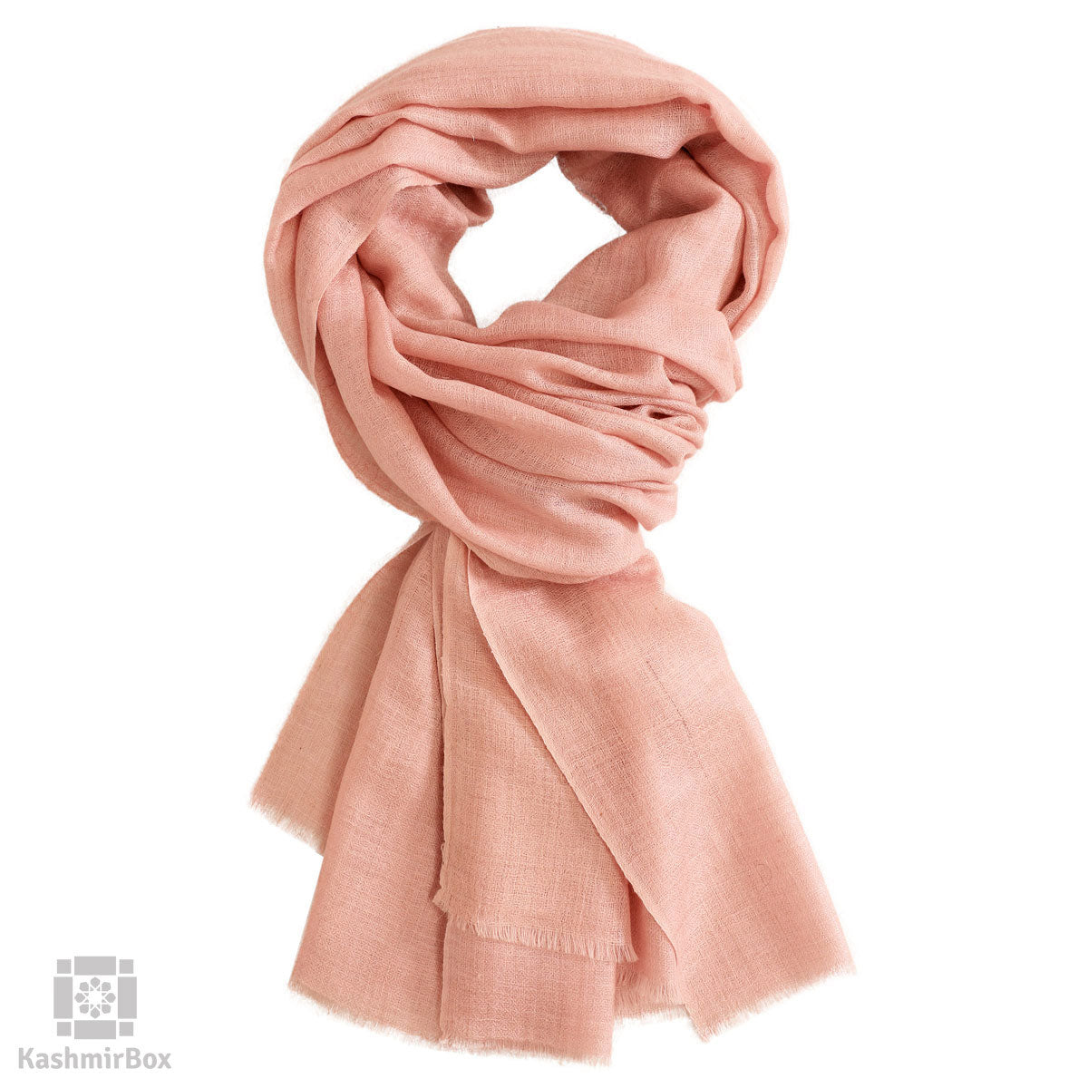 Salmon Pink Cashmere Pashmina Stole - KashmirBox.com