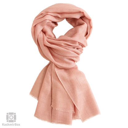 Salmon Pink Cashmere Pashmina Stole - KashmirBox.com