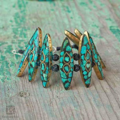 Pointed Kashmiri Turquoise Bracelet - KashmirBox.com