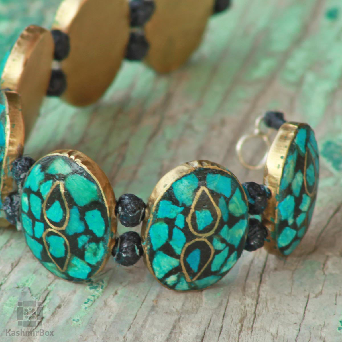 Ferozi Blue Handmade Kashmiri Bracelet - KashmirBox.com