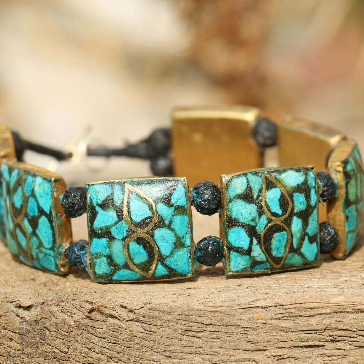 Leaved Turquoise Handmade Bracelet - KashmirBox.com