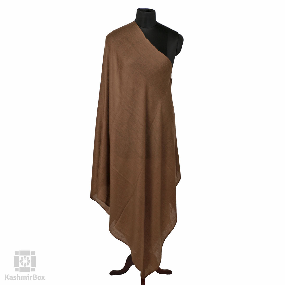 Tawny Brown Solid Pashmina Shawl - Kashmir Box