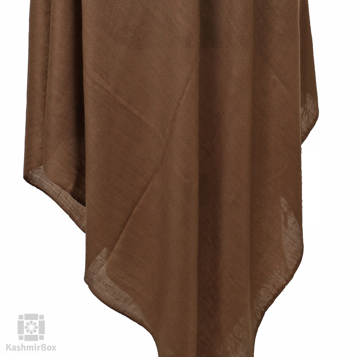 Tawny Brown Solid Pashmina Shawl - Kashmir Box