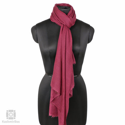 Light Magenta Solid Pashmina Shawl - Kashmir Box