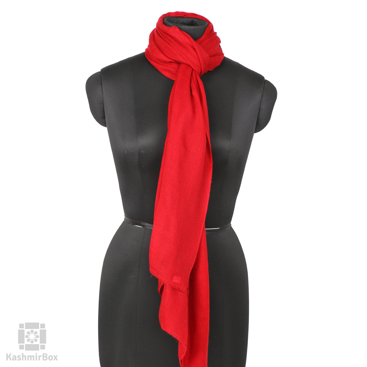 Blaze Red Solid Cashmere Pashmina Shawl - Kashmir Box