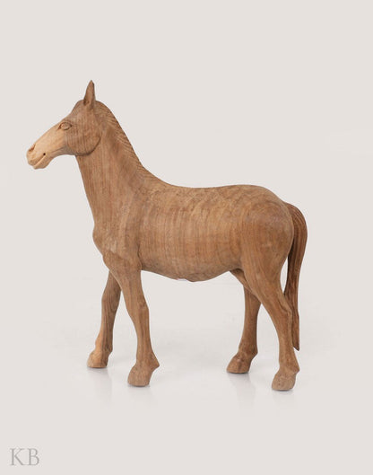 Walnut Wood Hand Carved Horse - Kashmir Box