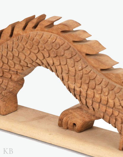 Walnut Wood Carved Dragon Sculpture - Kashmir Box