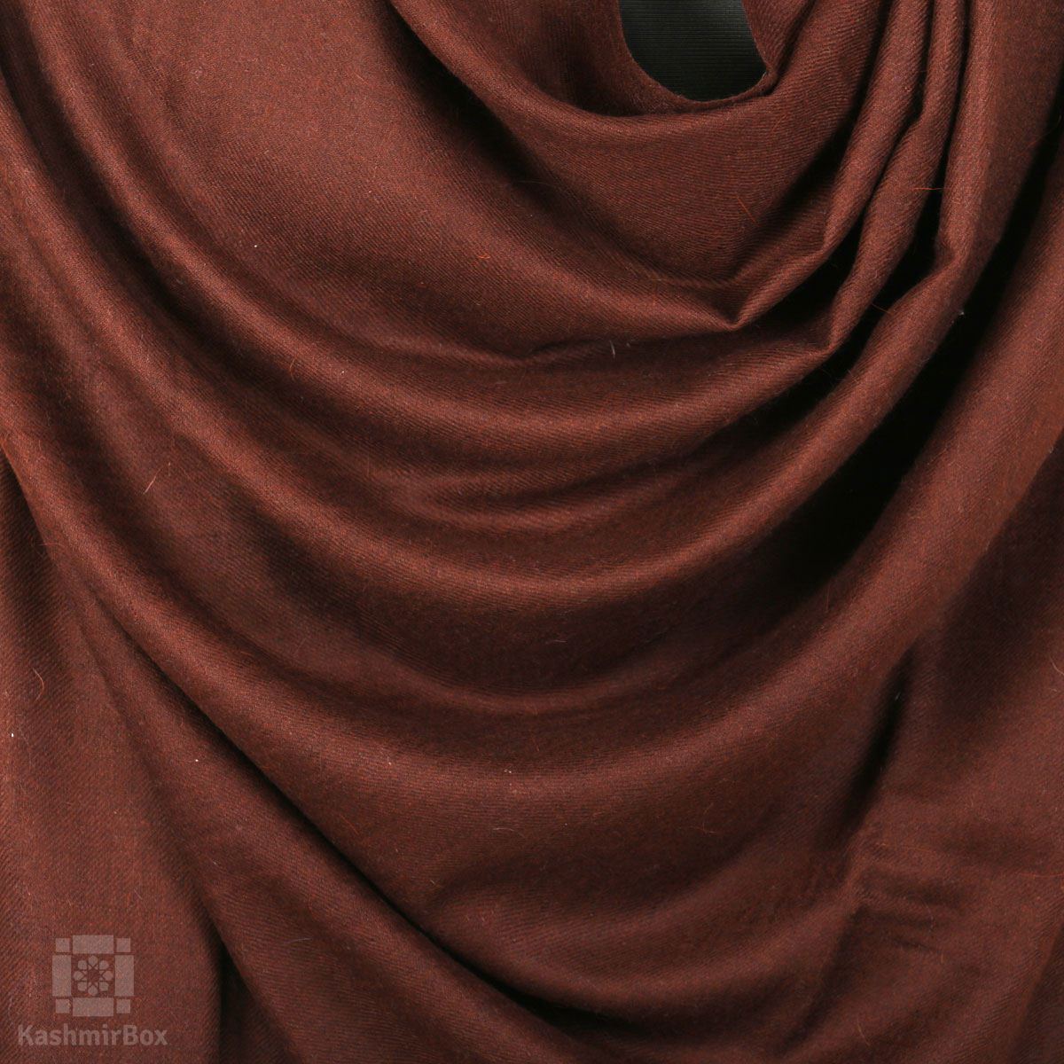 Hickory Brown Solid Styled Cashmere Pashmina Shawl - Kashmir Box