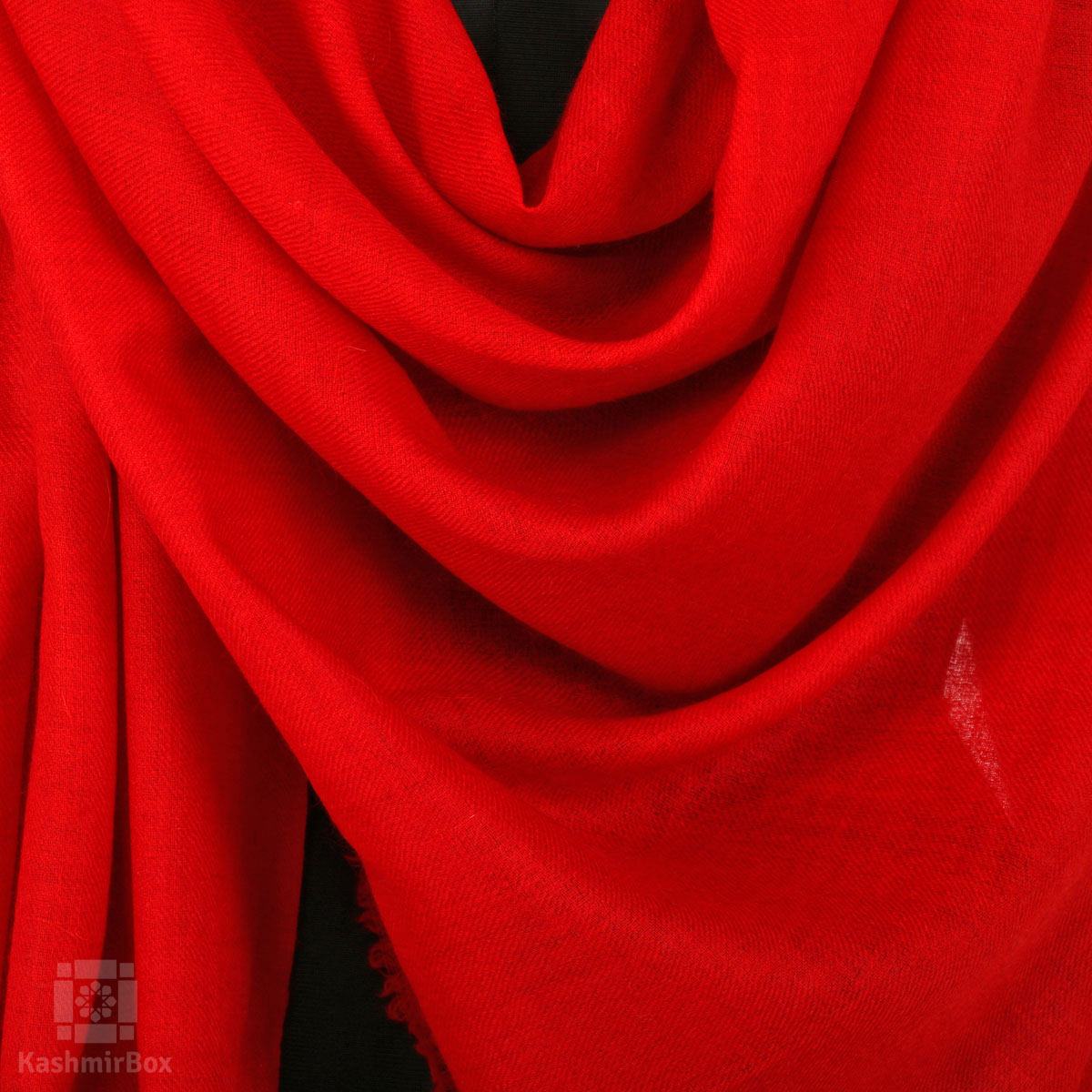 Candy Red Solid Styled Cashmere Pashmina Shawl - Kashmir Box