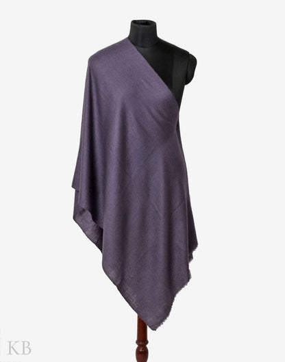 GI Certified Slate Grey Solid Cashmere Pashmina Stole - Kashmir Box