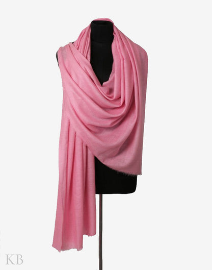 GI Certified Flamingo Pink Handmade Cashmere Pashmina Shawl - Kashmir Box