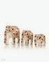 Gold Vine Handmade Paper Mache Elephants (Set of 3) - Kashmir Box