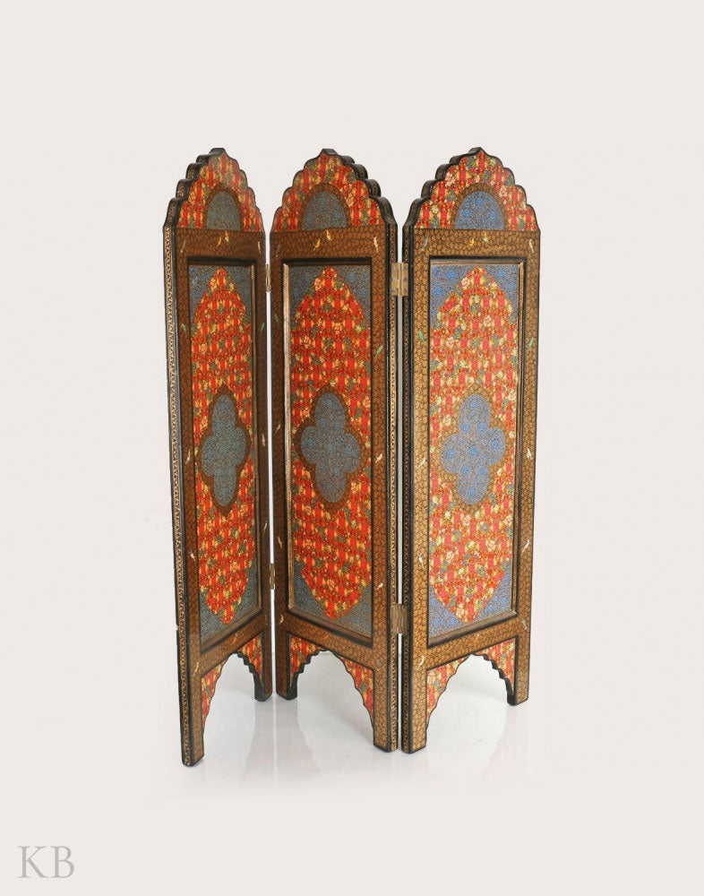 Three Panel Medium Room Divider Screen - Kashmir Box