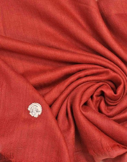 GI Certified Red Solid Cashmere Pashmina Shawl - Kashmir Box