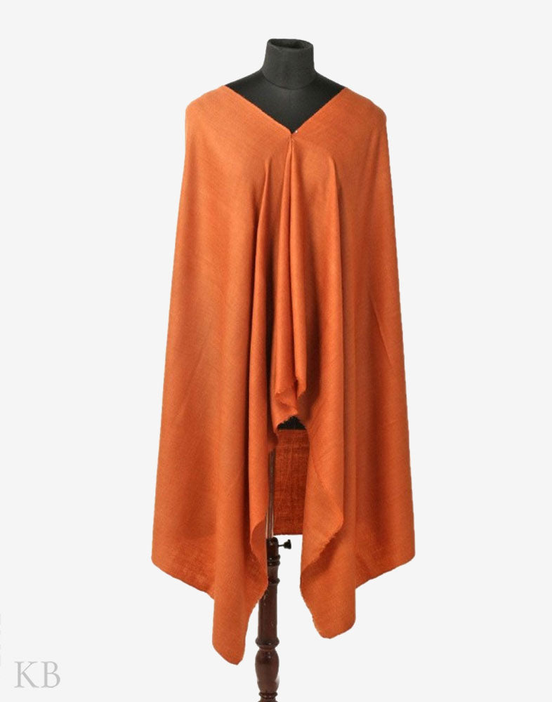 GI Certified Brown Solid Cashmere Pashmina Shawl - Kashmir Box