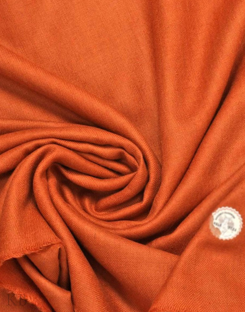 GI Certified Brown Solid Cashmere Pashmina Shawl - Kashmir Box